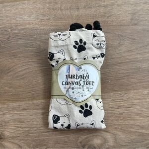 Furbaby Canvas Tote with Cat Print